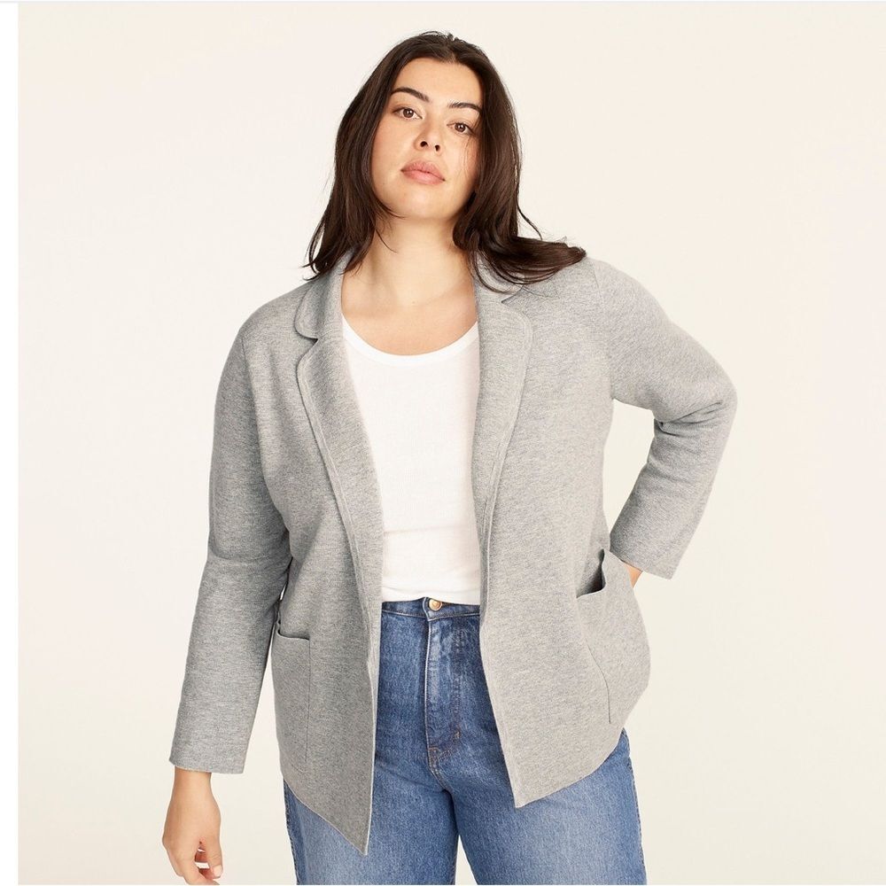 J. Crew Light Gray Eloise Sweater Blazer